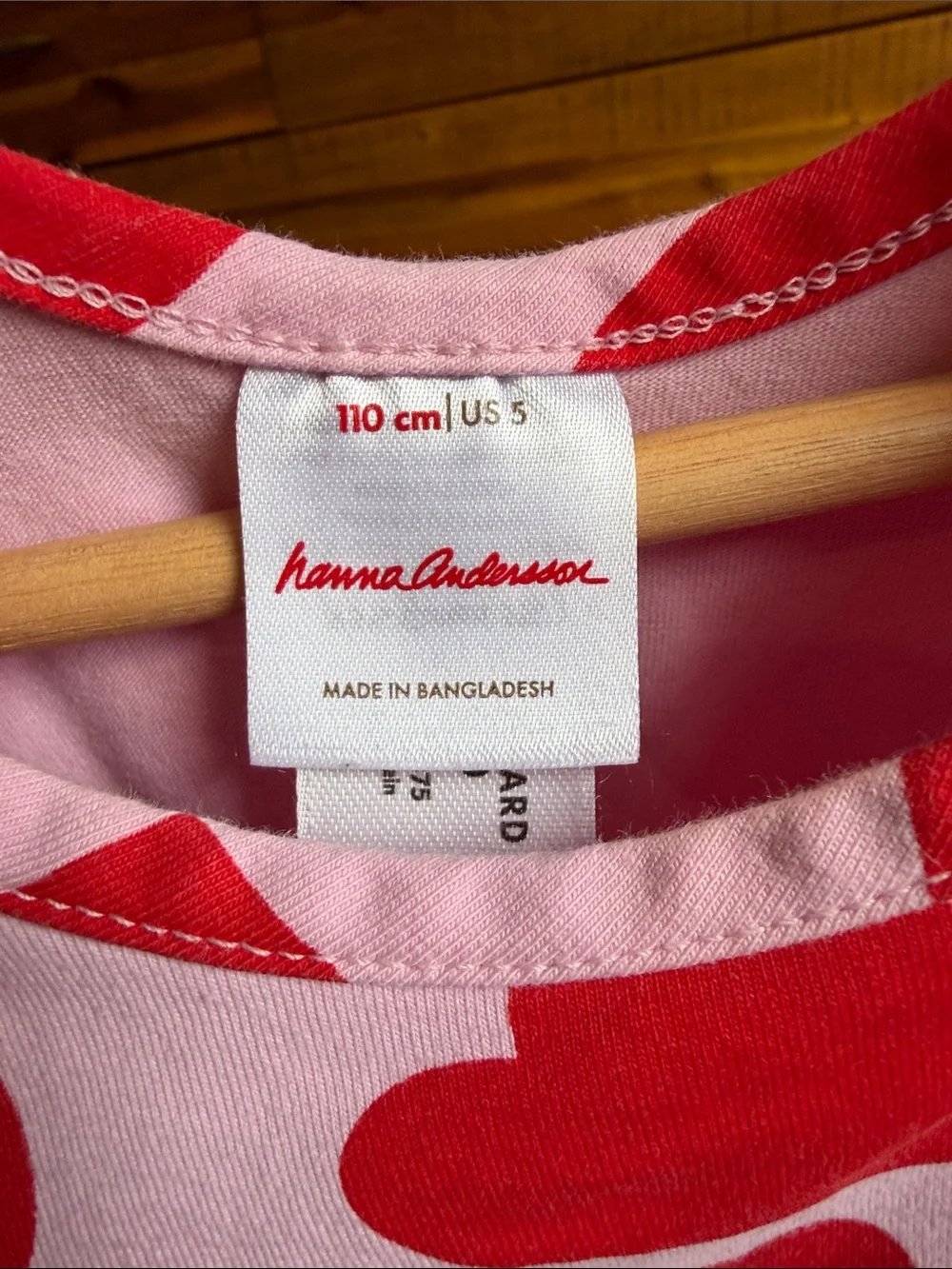 Hanna Andersson Girls Pink Long-Sleeve Heart Print Dress